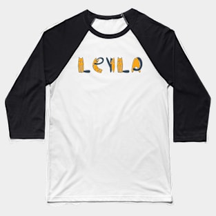 Leyla | Girl Name | Cat Lover | Cat Illustration Baseball T-Shirt